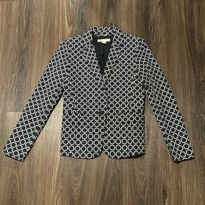 Michael Kors Navy Black White Circle Design Ladies Womens Blazer Jacket XS 2